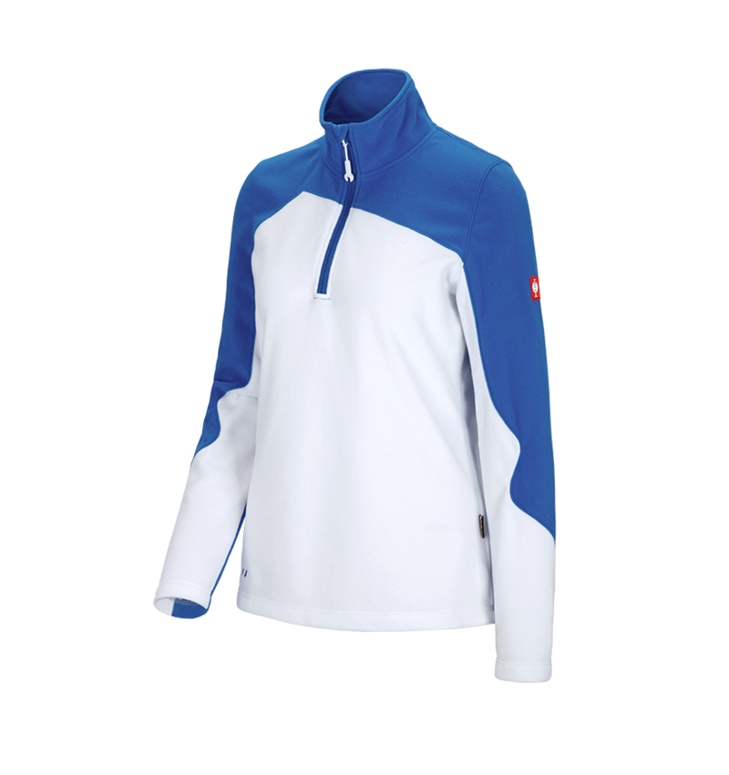 Shirts & Co.: Fleece Troyer e.s.motion 2020, Damen + weiß/enzianblau 3