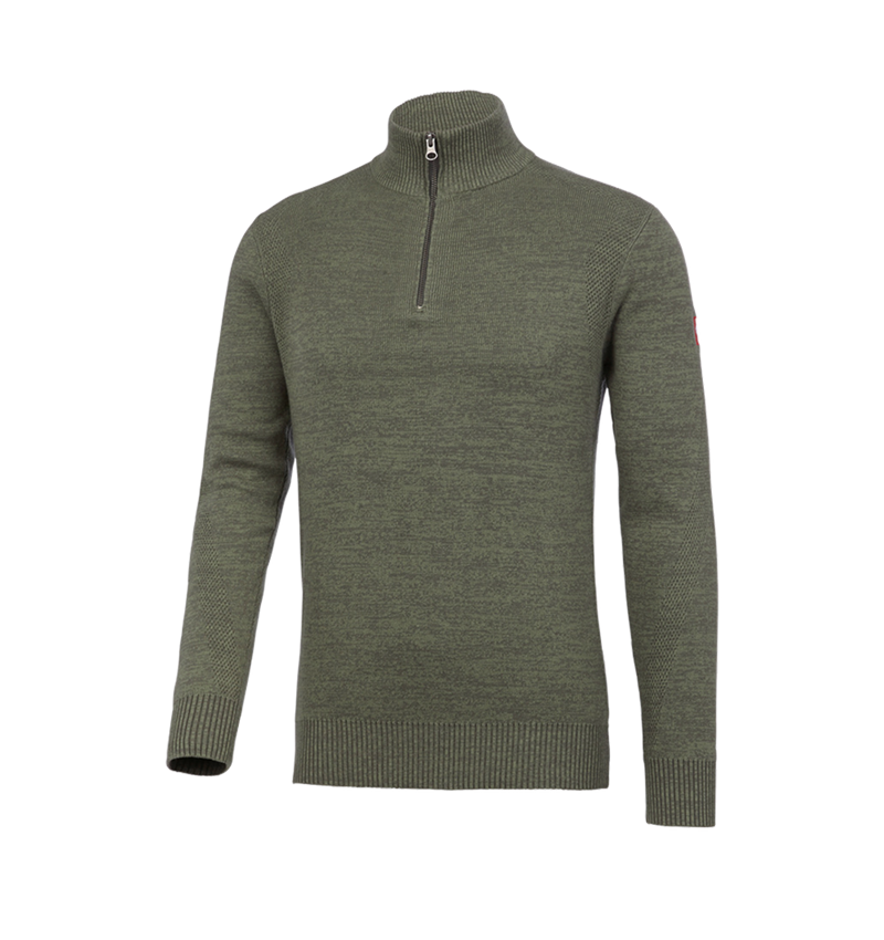 Shirts, Pullover & more: e.s. Knitted troyer + thyme melange 2