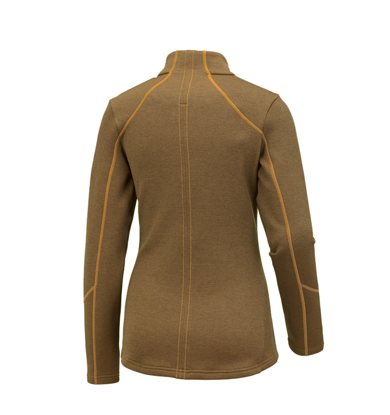 Jacken: e.s. Funktions Sweatjacke melange, Damen + hellorange melange 1