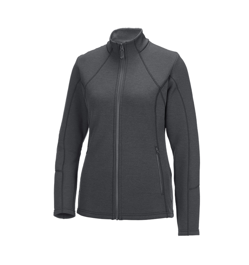 Jacken: e.s. Funktions Sweatjacke melange, Damen + anthrazit melange 2