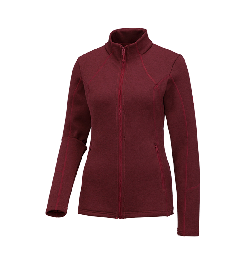 Jacken: e.s. Funktions Sweatjacke melange, Damen + rubin melange
