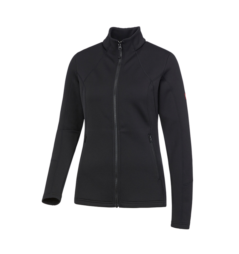Jacken: e.s. Funktions Sweatjacke melange, Damen + schwarz