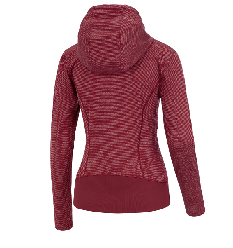 Themen: e.s. Funktions Kapuzenjacke stripe, Damen + rubin 1