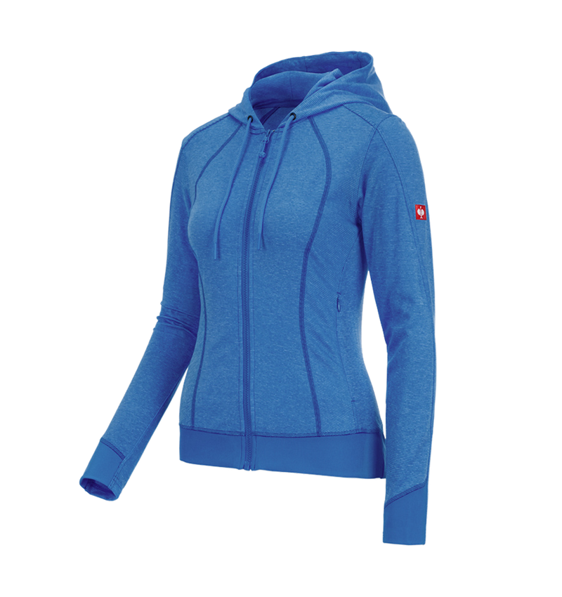 Themen: e.s. Funktions Kapuzenjacke stripe, Damen + enzianblau 1