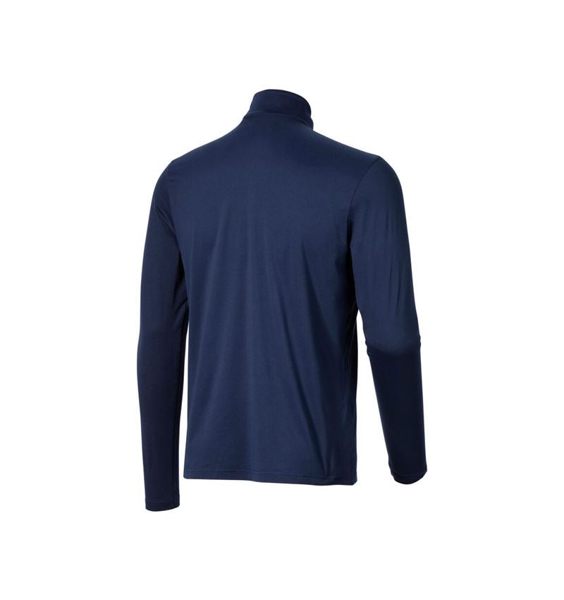 UV-Schutz: Funktions Troyer-Longsleeve UV e.s.trail + tiefblau/weiß 5