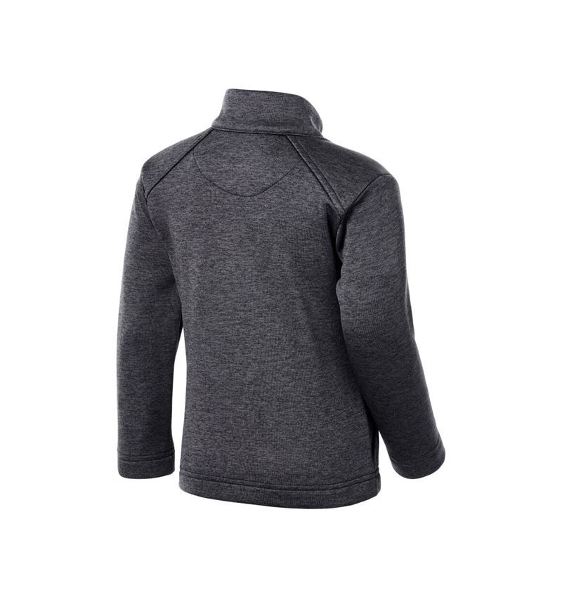 Shirts & Co.: Troyer thermo stretch e.s.trail, Kinder + schwarz melange 3