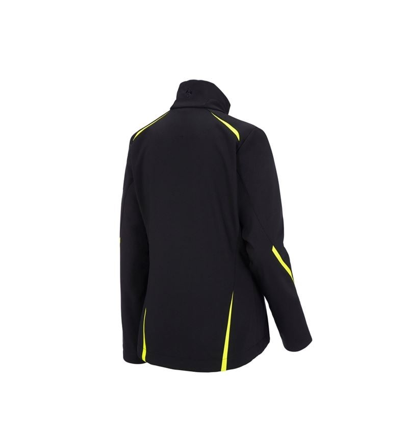 Work Jackets: Softshell jacket e.s.motion 2020, ladies' + black/high-vis yellow/high-vis orange 3