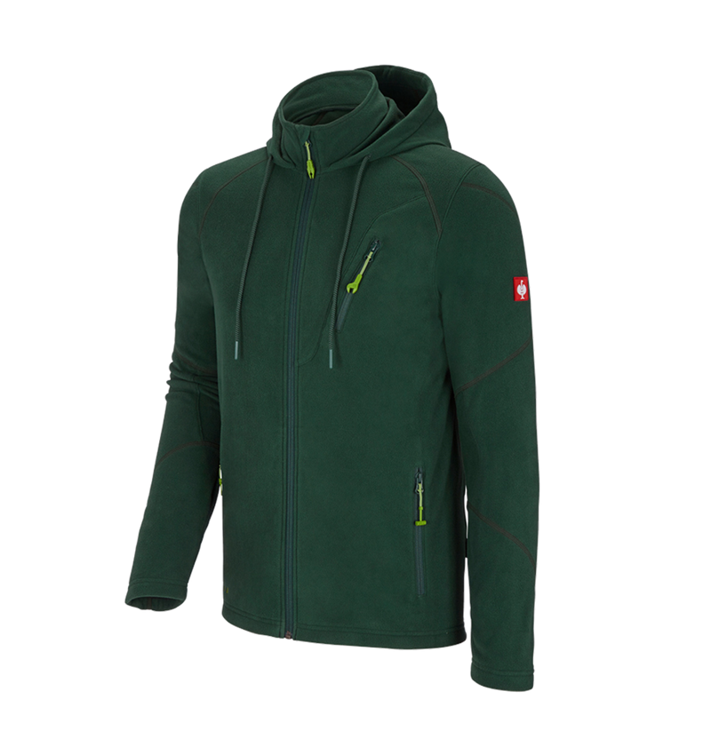 Work Jackets: Hooded fleece jacket e.s.motion 2020 + green 2