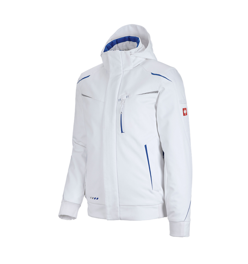 Tilers: Winter softshell jacket e.s.motion 2020, men's + white/gentianblue 2