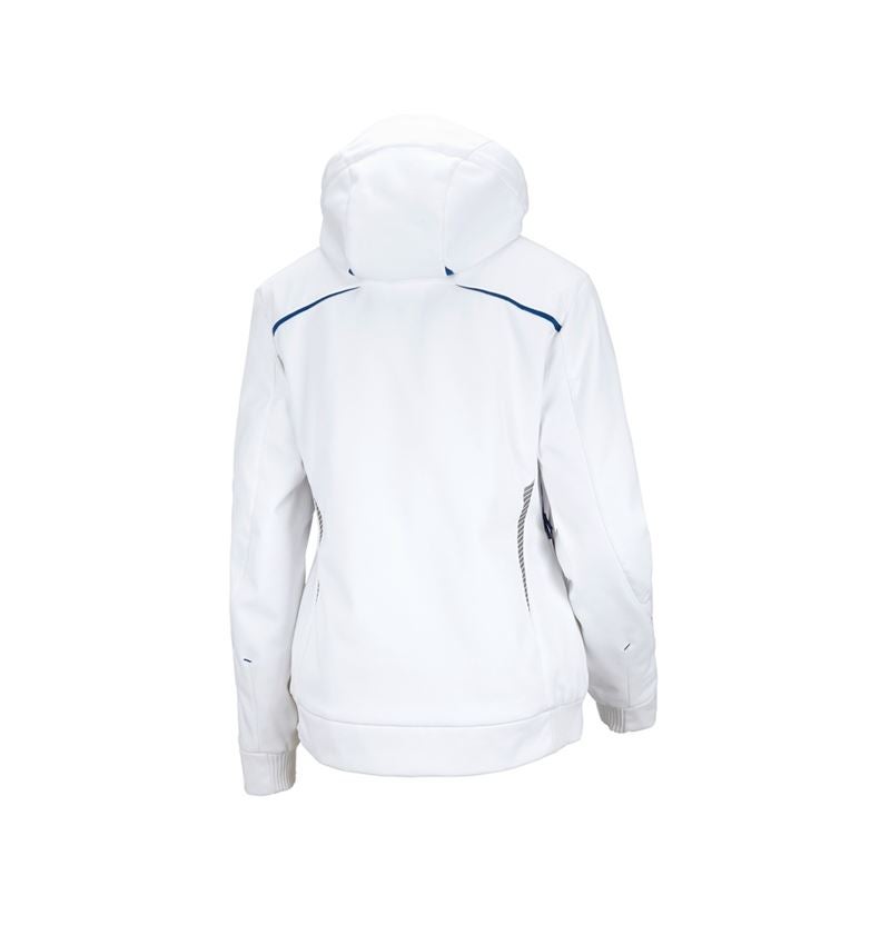 Straßenbauer: Winter Softshelljacke e.s.motion 2020, Damen + weiß/enzianblau 4