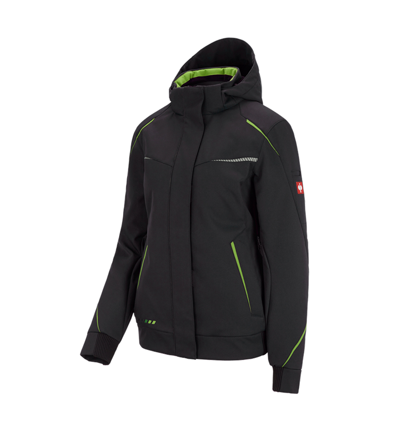 Installateure | Klempner: Winter Softshelljacke e.s.motion 2020, Damen + schwarz/seegrün 3