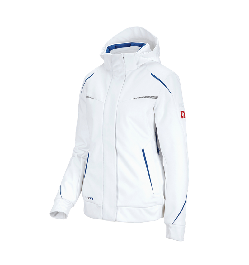 Straßenbauer: Winter Softshelljacke e.s.motion 2020, Damen + weiß/enzianblau 3