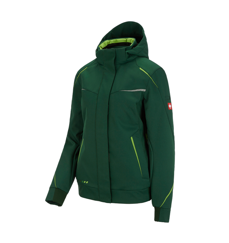 Straßenbauer: Winter Softshelljacke e.s.motion 2020, Damen + grün/seegrün 2