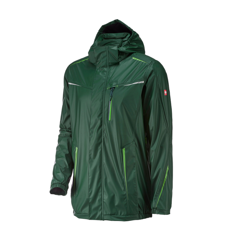 Work Jackets: Rain jacket e.s.motion 2020 superflex + green/seagreen 5