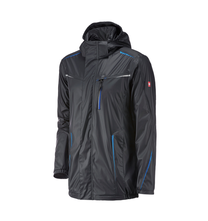 Work Jackets: Rain jacket e.s.motion 2020 superflex + graphite/gentianblue 5