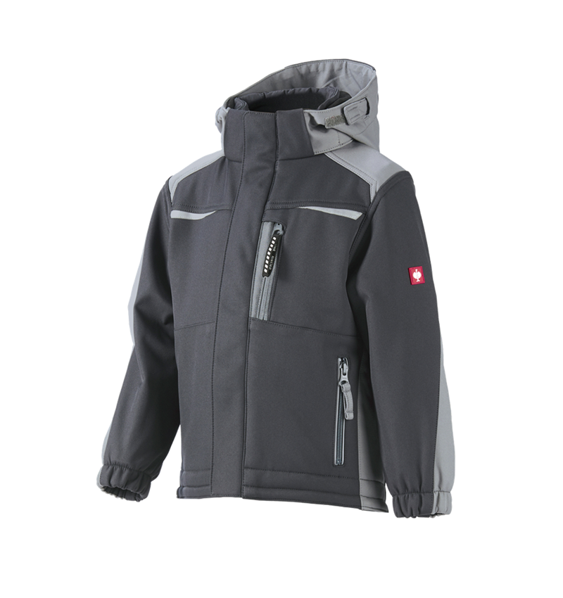 Jacken: Kinder Softshelljacke e.s.motion + graphit/zement 2