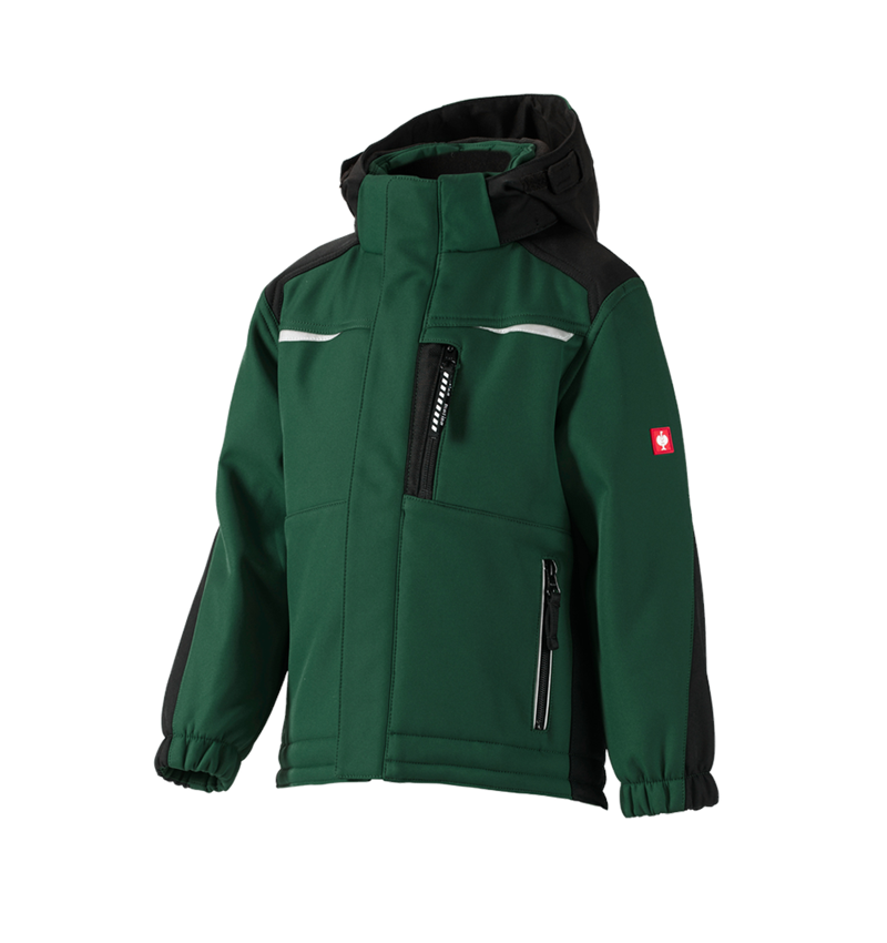 Jacken: Kinder Softshelljacke e.s.motion + grün/schwarz