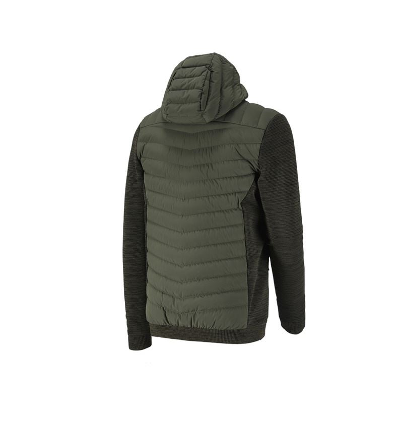 Gardening: Hybrid hooded knitted jacket e.s.motion ten + disguisegreen melange 2