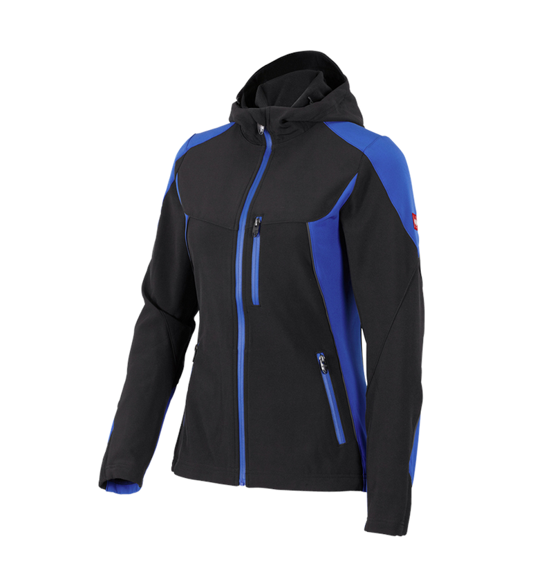 Work Jackets: Softshell jacket e.s.vision, ladies' + black/royalblue 2
