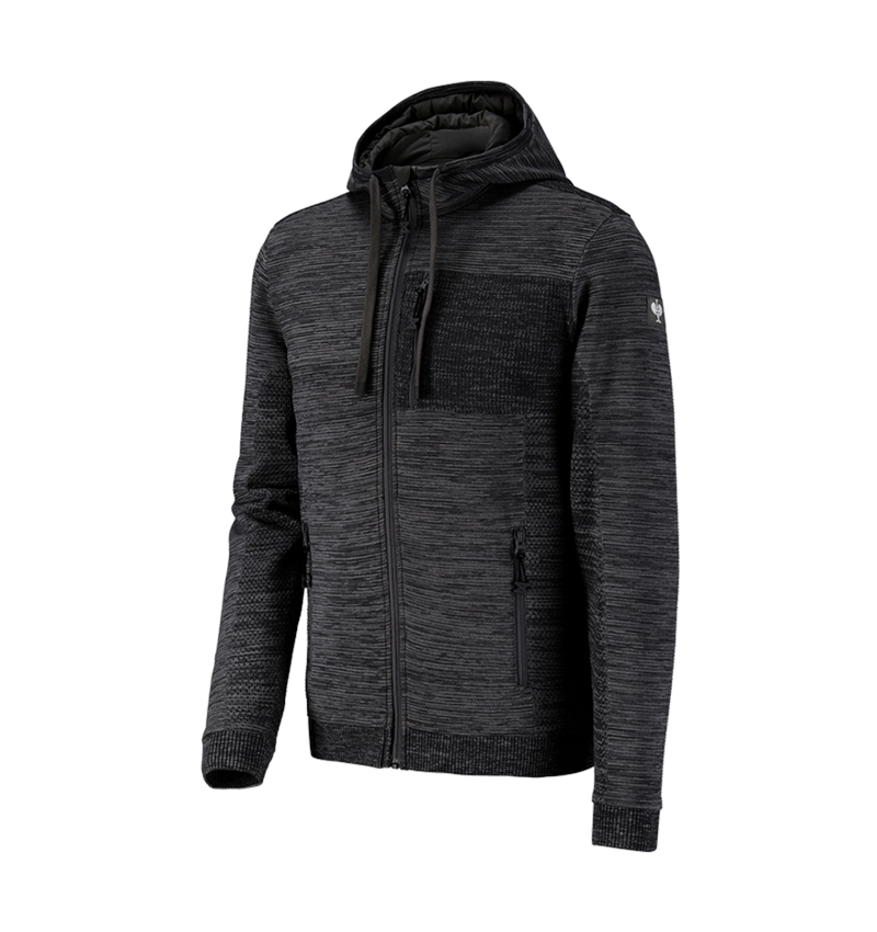 Themen: Windbreaker Kapuzenstrickjacke e.s.motion ten + oxidschwarz melange 1