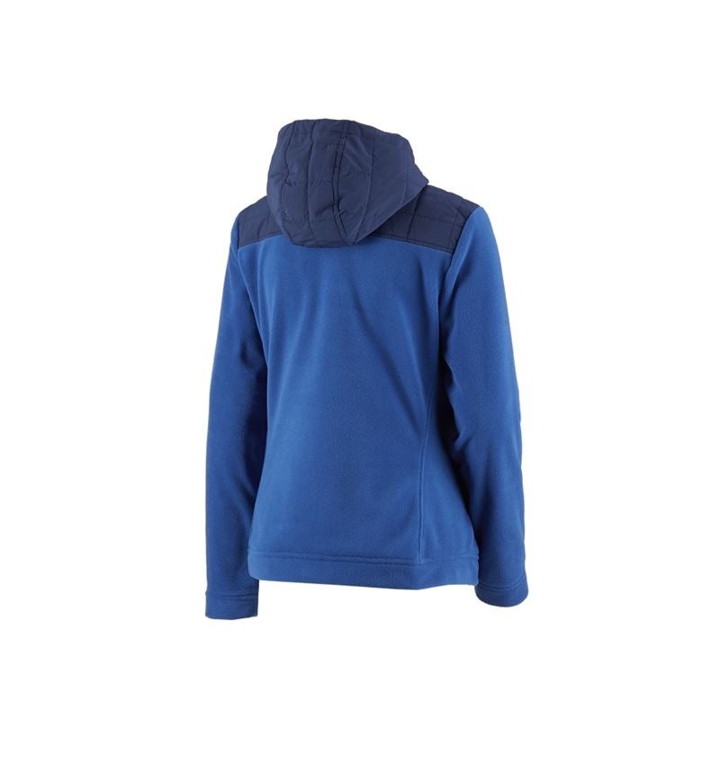Work Jackets: Hybrid fleece hoody jacket e.s.concrete, ladies' + alkaliblue/deepblue 4