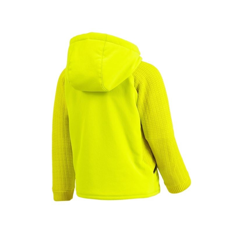 Jackets: Hybrid hooded knitted jacket e.s.trail, children's + acid yellow/black 2