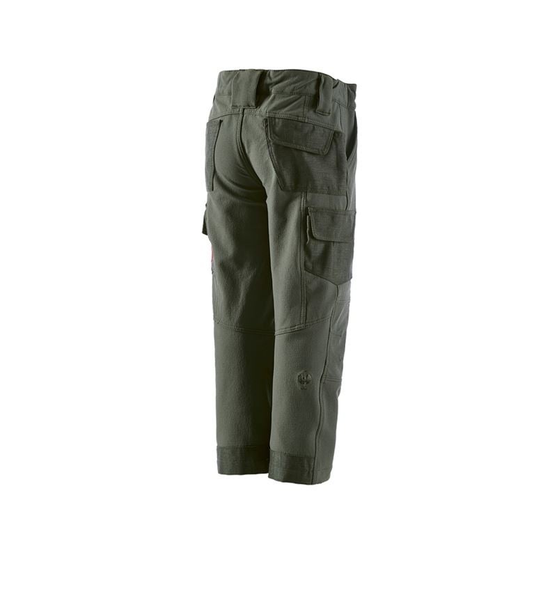 Trousers: Funct.cargo trousers e.s.dynashield solid,child. + thyme 3