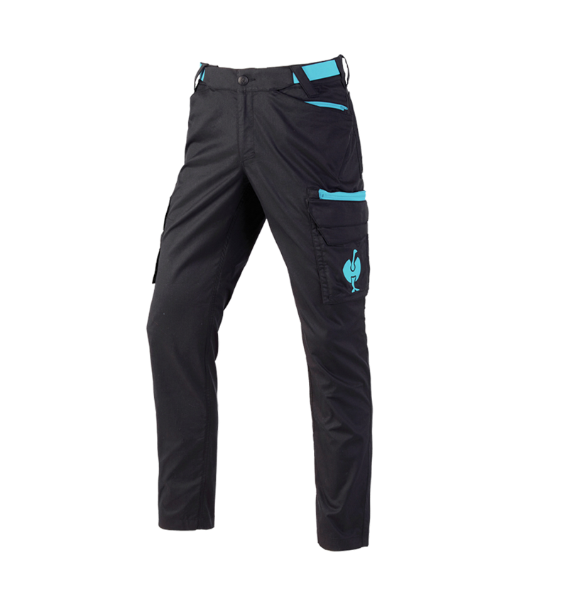 Work Trousers: Cargo trousers e.s.trail + black/lapisturquoise 2