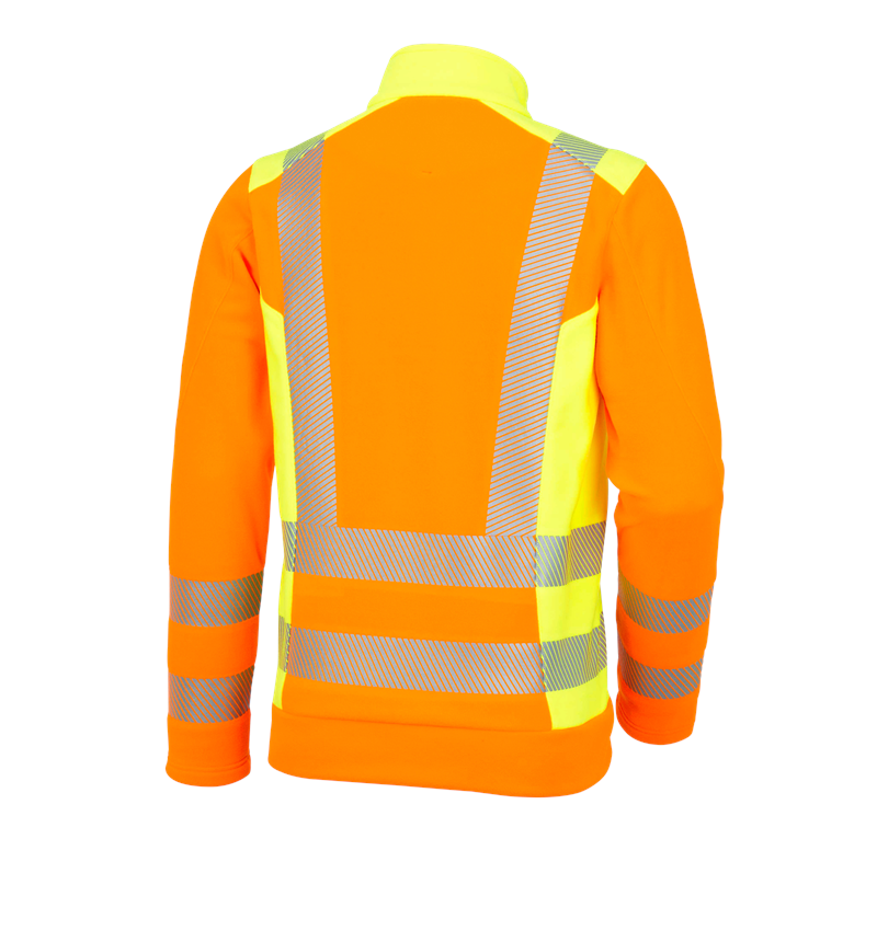 Shirts & Co.: Warnschutz Fleece Troyer e.s.motion 2020 + warnorange/warngelb 2