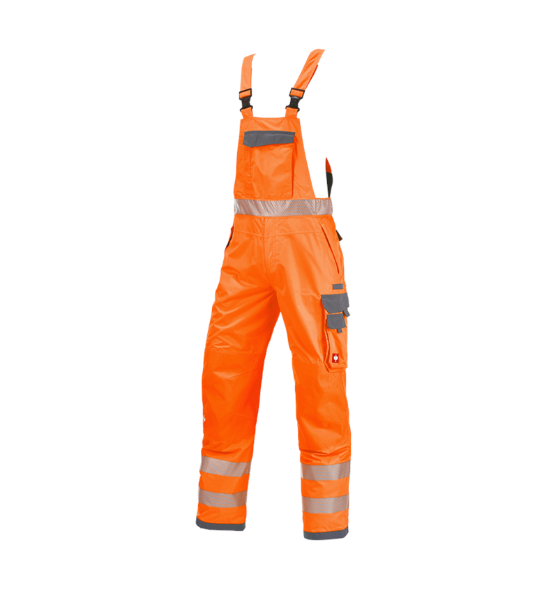 Work Trousers: High-vis functional bib & brace e.s.prestige + high-vis orange/grey 2