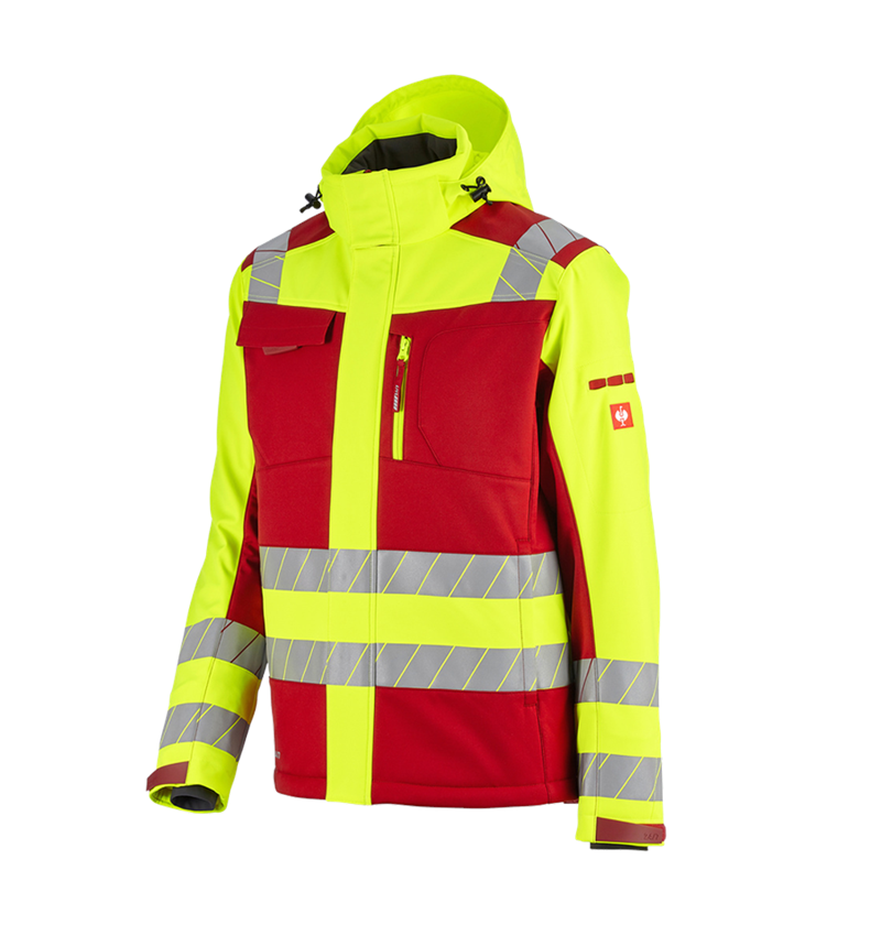 Maschinenbauer: Warnschutz Winter Softshelljacke e.s.motion 24/7 + rot/warngelb 4
