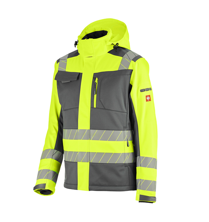 Maschinenbauer: Warnschutz Winter Softshelljacke e.s.motion 24/7 + anthrazit/warngelb 7