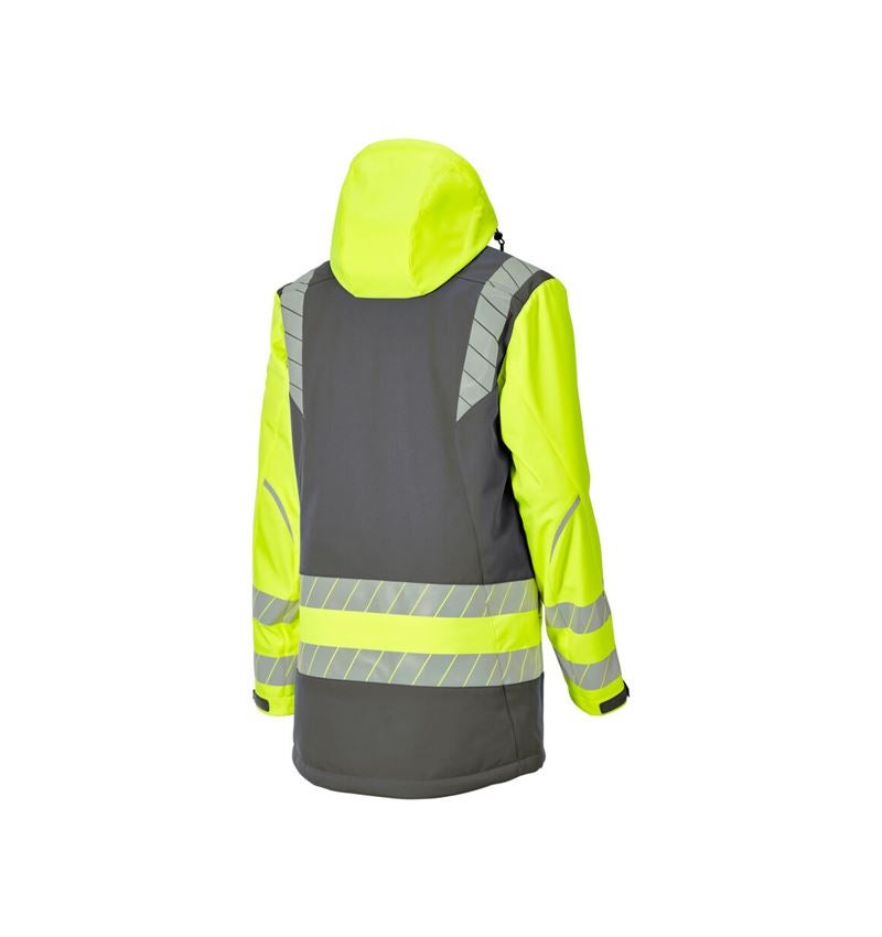 Arbeitsjacken: Warnschutz Winter Softshellparka e.s.motion 24/7 + anthrazit/warngelb 6