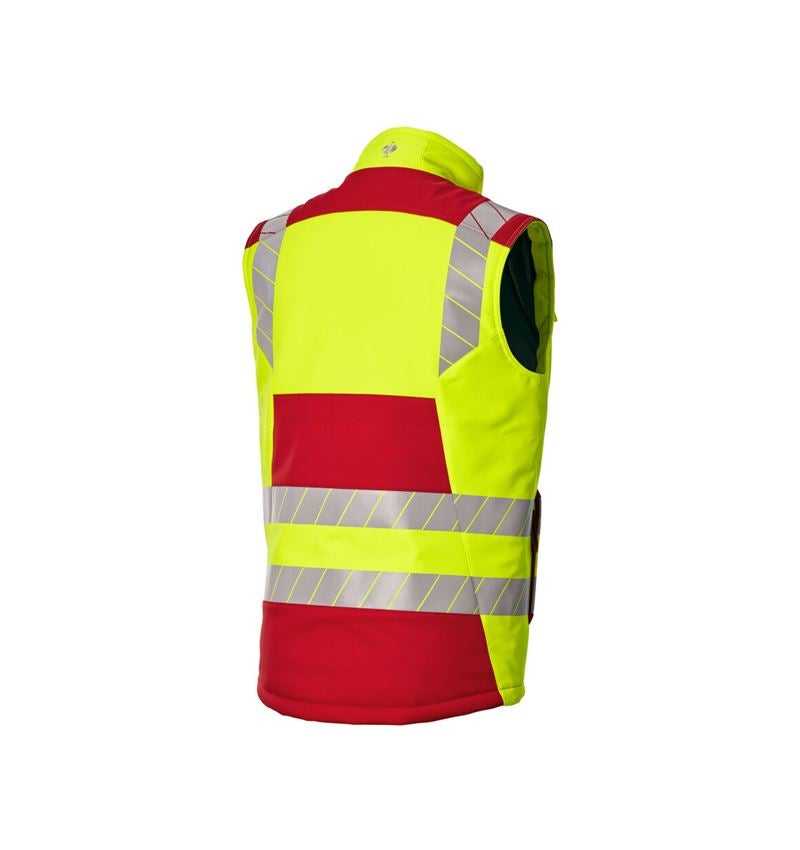 Westen: Warnschutz Winter Softshellweste e.s.motion 24/7 + rot/warngelb 5
