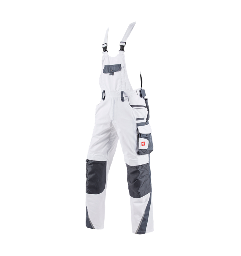Straßenbauer: Latzhose e.s.motion + weiß/grau 2