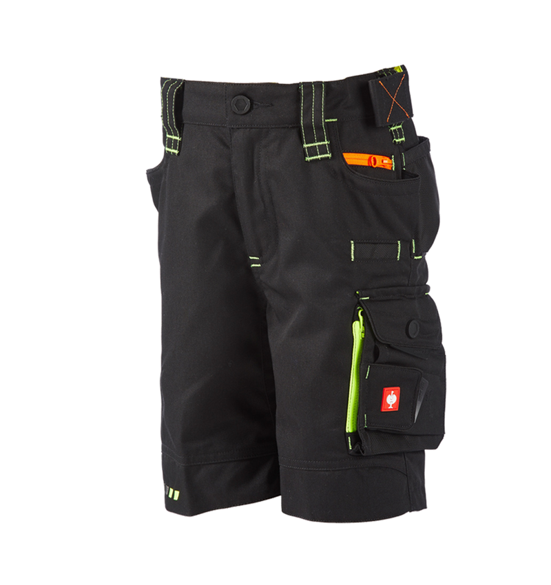 Shorts: Short e.s.motion 2020, Kinder + schwarz/warngelb/warnorange 5