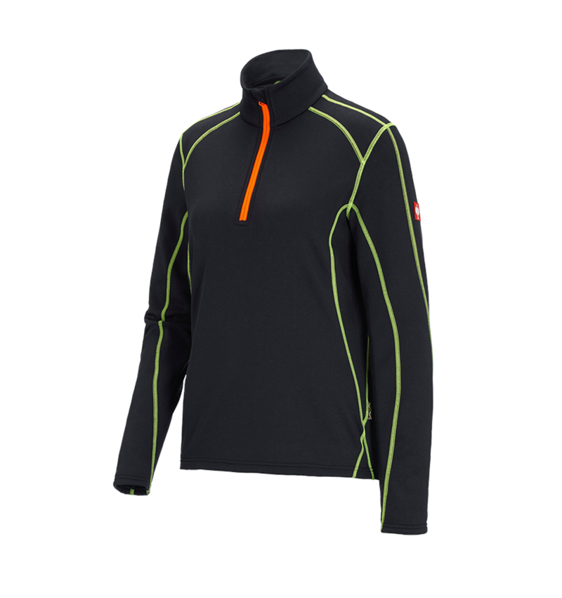 Shirts & Co.: Funkt.-Troyer thermo stretch e.s.motion 2020, Da. + schwarz/warngelb/warnorange 3