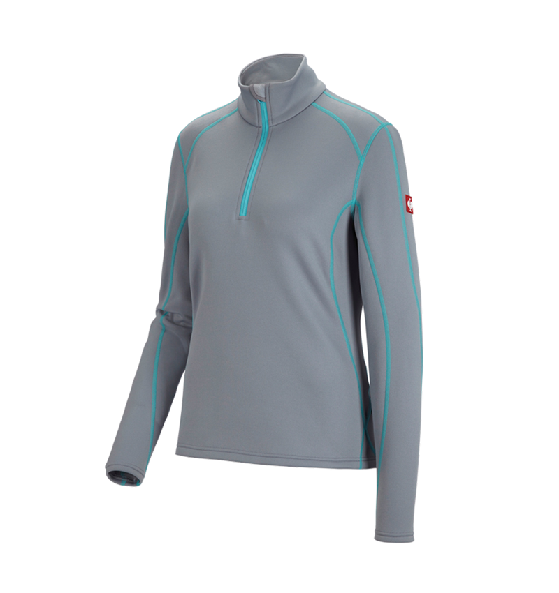 Shirts & Co.: Funkt.-Troyer thermo stretch e.s.motion 2020, Da. + platin/capri 2