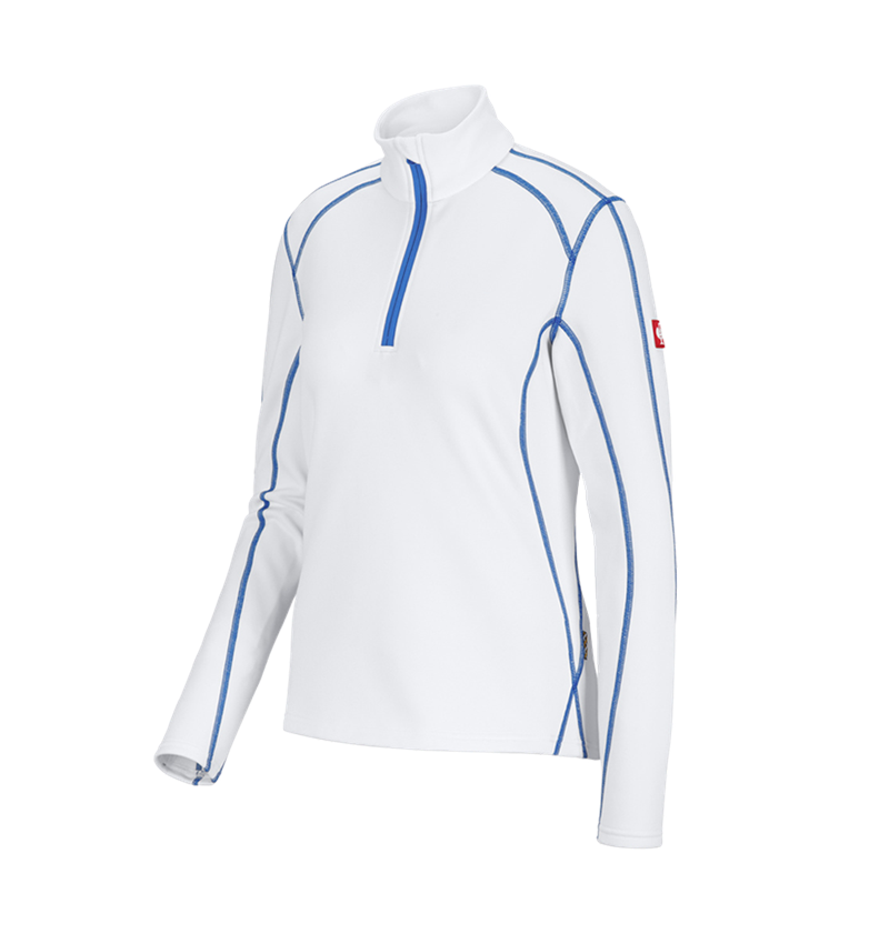 Shirts & Co.: Funkt.-Troyer thermo stretch e.s.motion 2020, Da. + weiß/enzianblau 2
