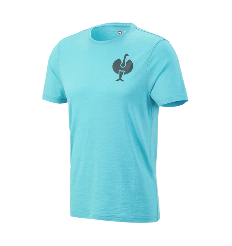 Shirts & Co.: T-Shirt Merino e.s.trail + lapistürkis/anthrazit 4