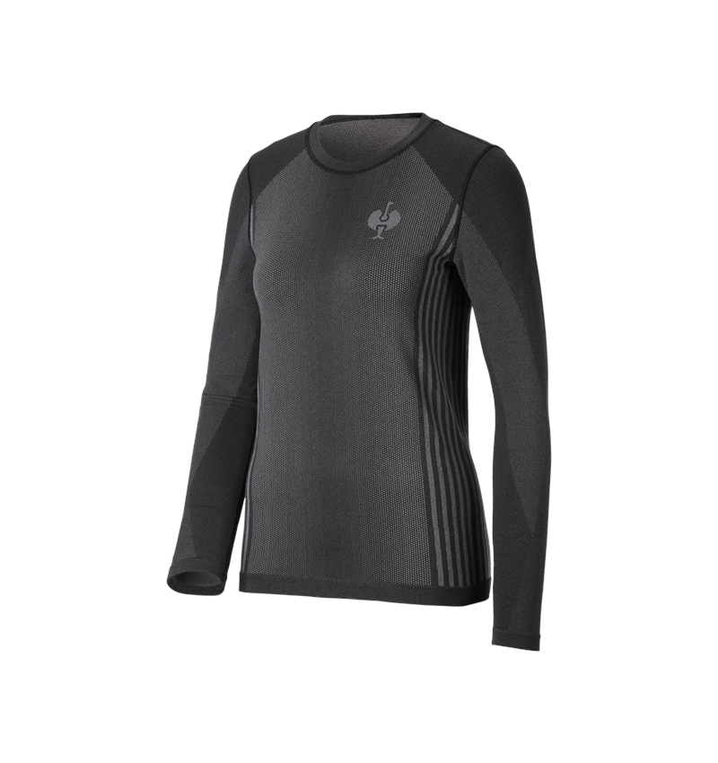 Funktionsunterwäsche: Funktions-Longsleeve e.s.trail seamless-warm,Damen + schwarz/basaltgrau 3