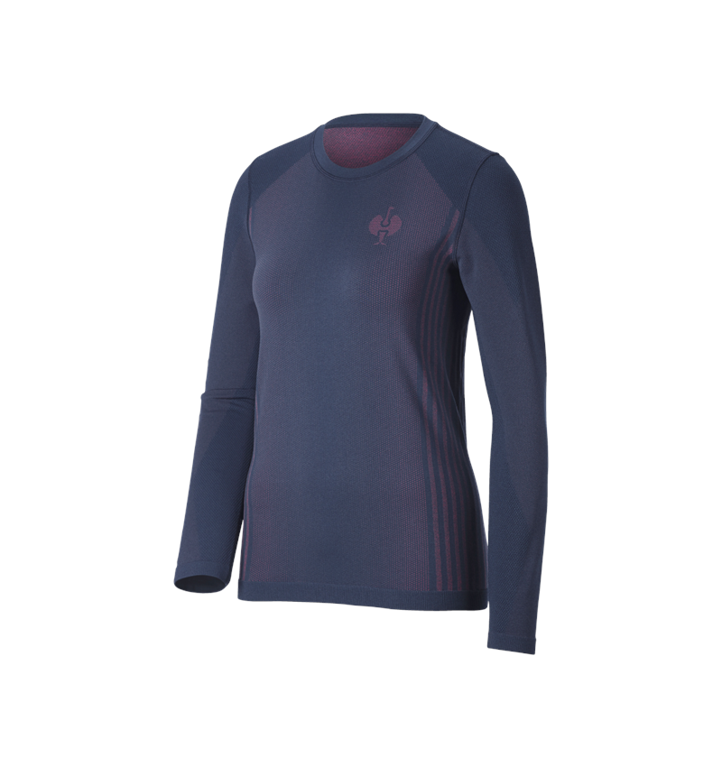 Funktionsunterwäsche: Funktions-Longsleeve e.s.trail seamless-warm,Damen + tiefblau/tarapink 3