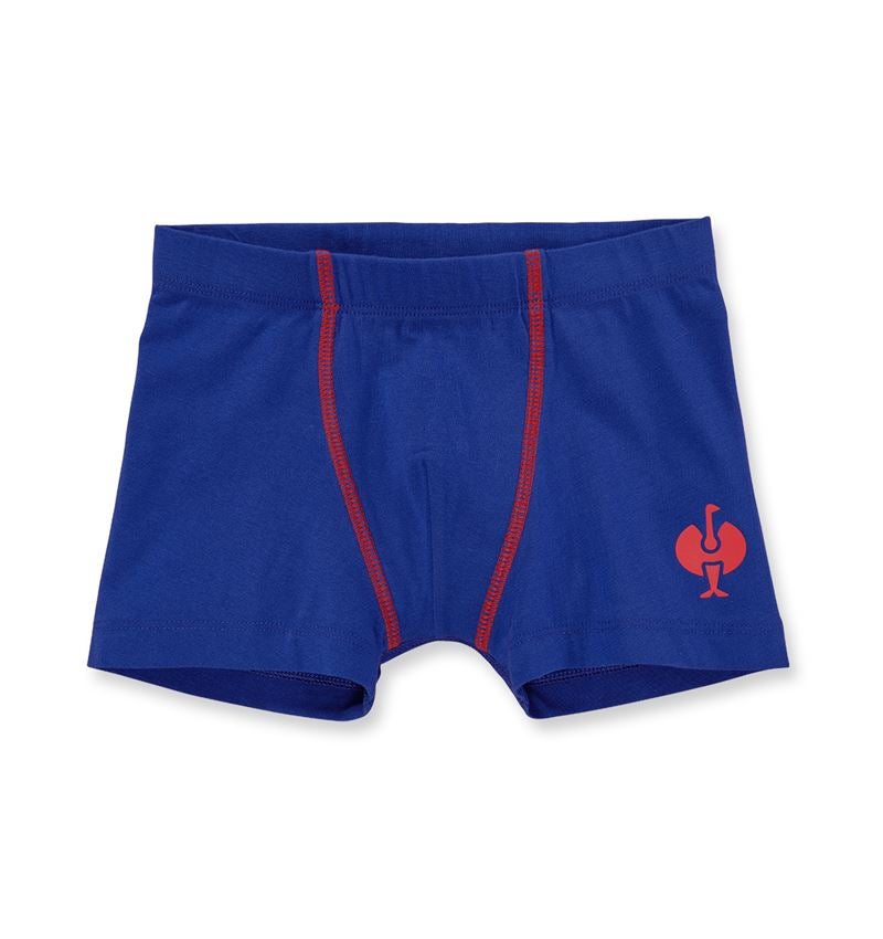 Unterwäsche: e.s. cotton stretch Pants, 2er Pack, Kinder + kornblau/feuerrot