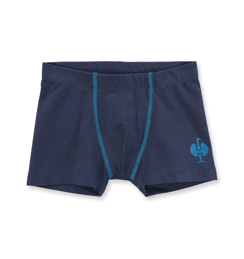 Unterwäsche: e.s. cotton stretch Pants, 2er Pack, Kinder + dunkelblau/atoll