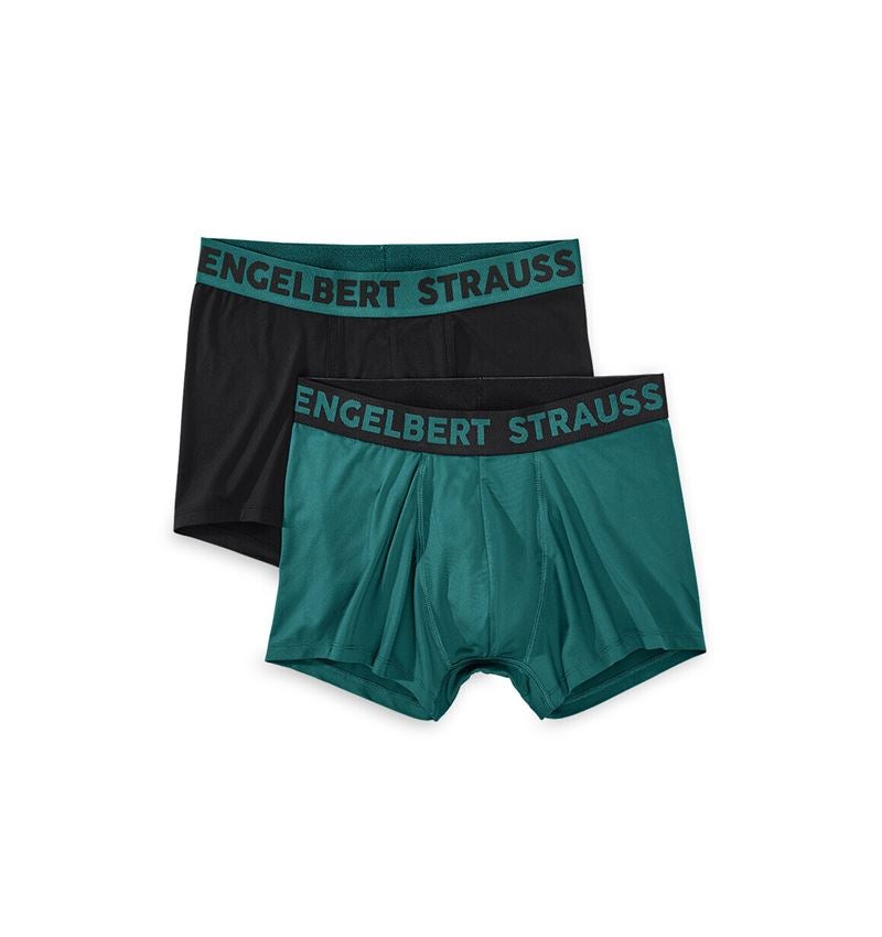 Underwear | Functional Underwear: e.s. poly stretch pants, pack of 2 + black/emeraldgreen+emeraldgreen/black