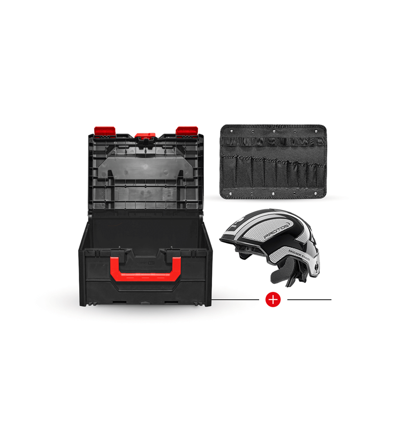 Arbeitsschutz: e.s. Arbeitshelm Protos® + STRAUSSbox 215 midi + schwarz/weiß