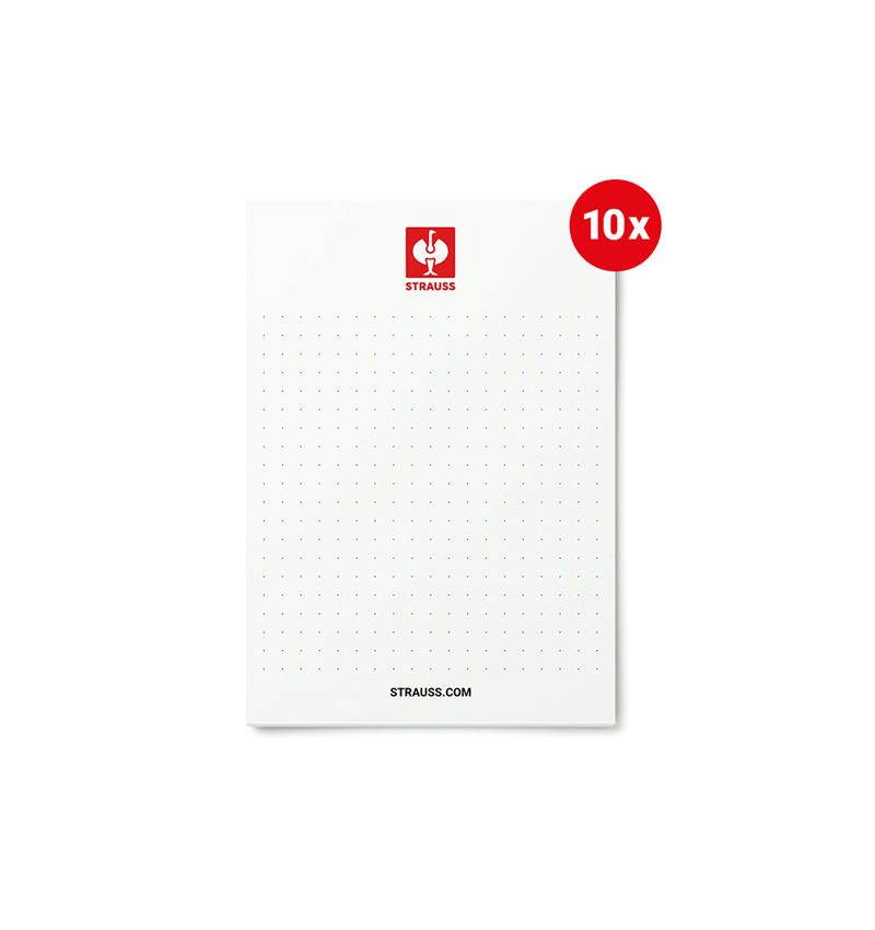 Papierprodukte: STRAUSS Notizblock A6, 10er Pack