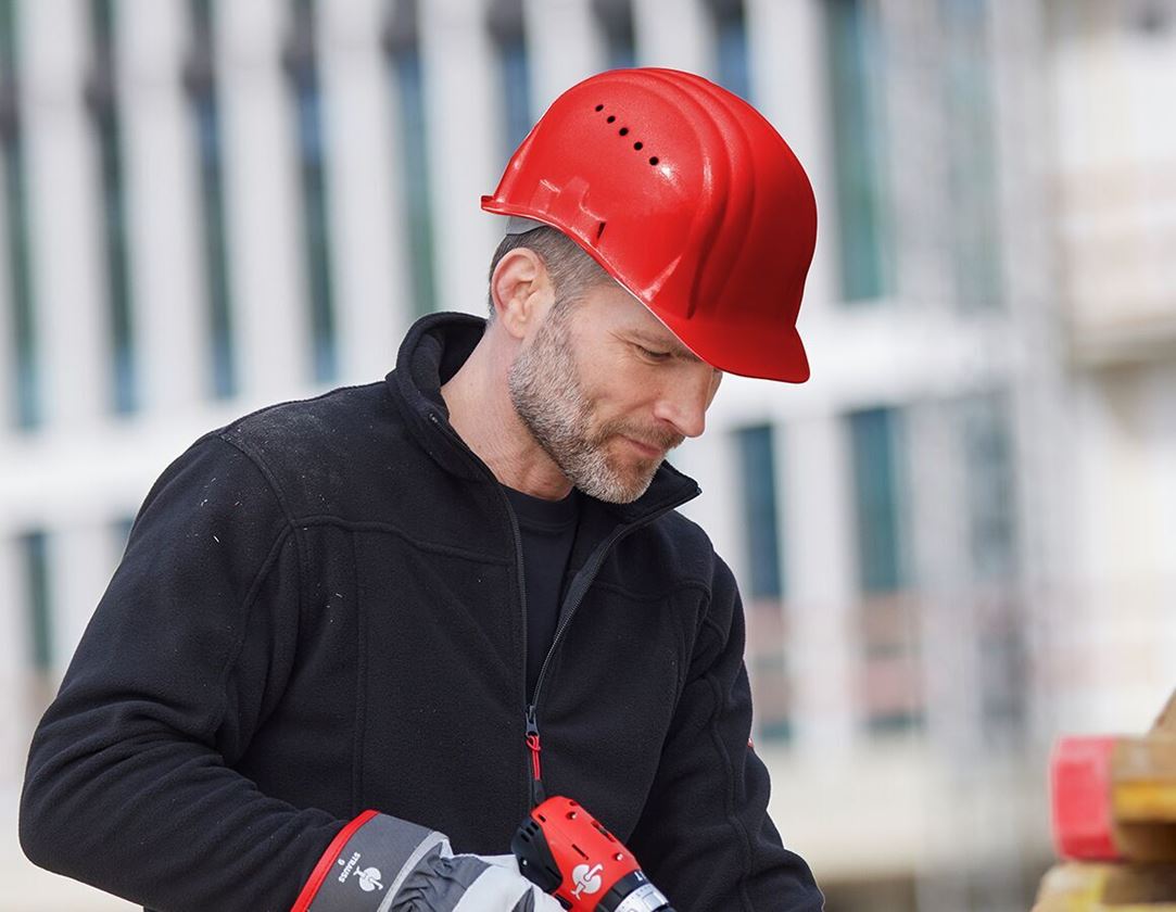 Schutzhelme: Schutzhelm Baumeister, 6-Punkt, Drehverschluss + rot