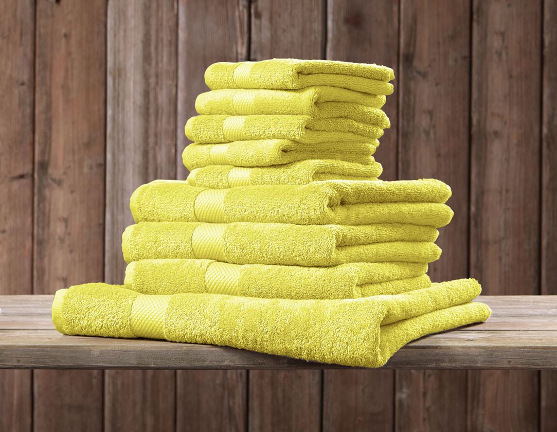 Accessories: Terry cloth shower towel Premium + yellow