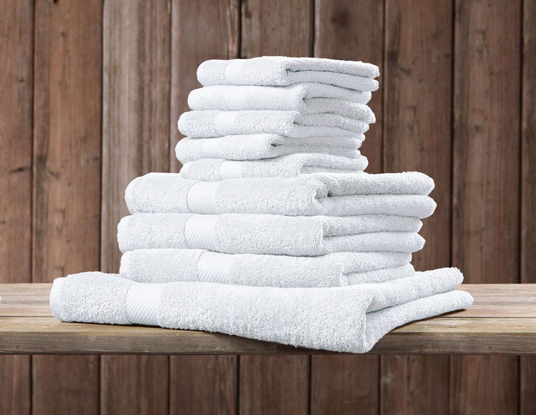 Tücher: Gästehandtuch Premium 5er Pack + weiß